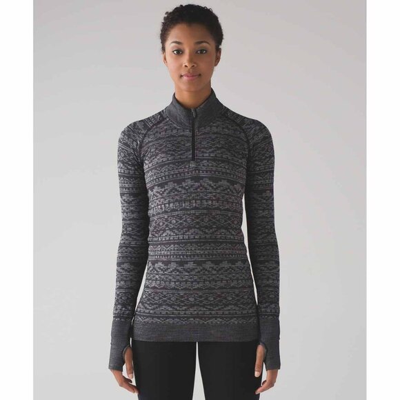 lululemon athletica Tops - Lululemon Rest Less 1/4 Zip Heathered Black | 4